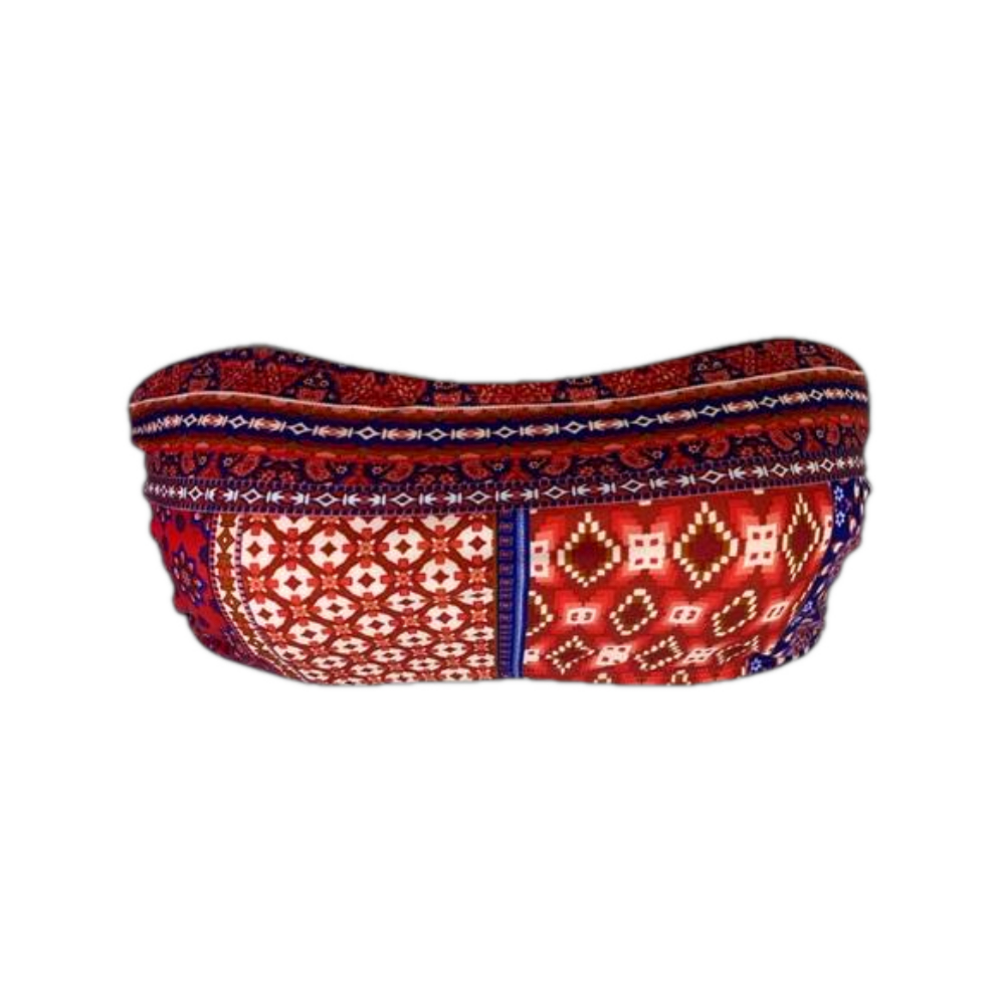 Indigo Rein Red White & Blue Boho Patchwork Bandeau Swim Top Size XL Jr’s NWT